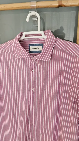 Camisa Massimo Dutti Rayas Rosa Talla XXL
