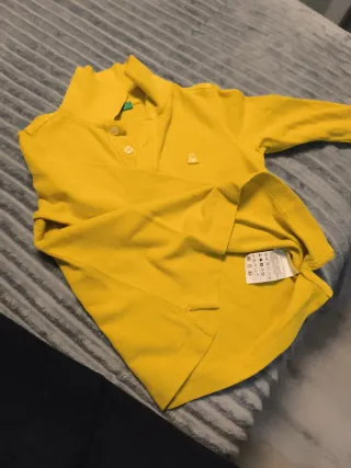 Polo niño manga larga mostaza T.XXS (3-4 años)