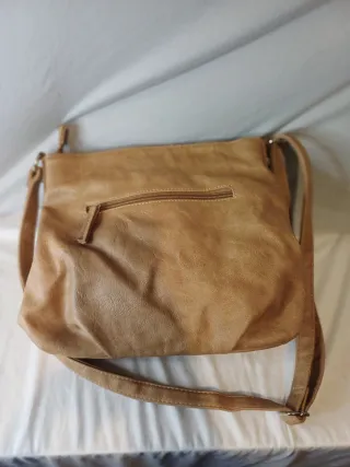 Borsa elegante in pelle da donna beige/marrone