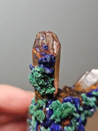 Cuarzo con Azurita y Malaquita