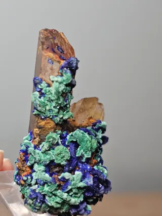 Cuarzo con Azurita y Malaquita