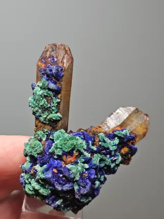 Cuarzo con Azurita y Malaquita