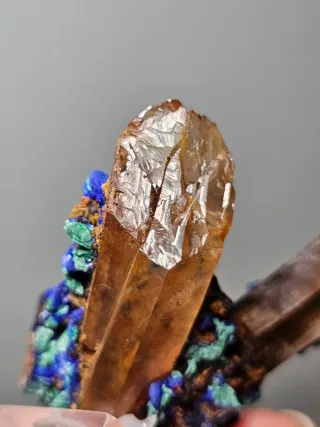 Cuarzo con Azurita y Malaquita