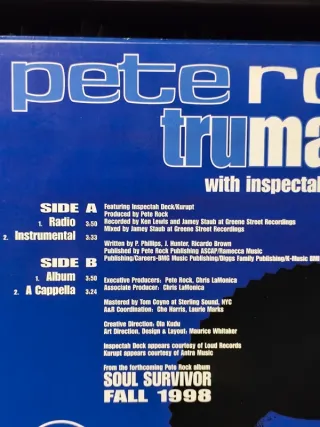 Vinilo Rap Pete Rock - Trumaster 12" 1998