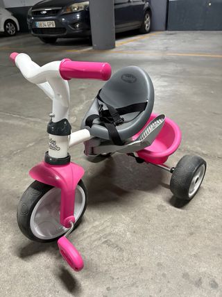 Triciclo Smoby Baby Balade Rosa y Blanco