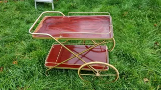 Carrito de ruedas madera y metal