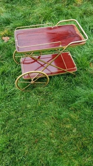 Carrito de ruedas madera y metal