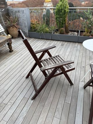 2 Sillas de Madera Plegables Exterior