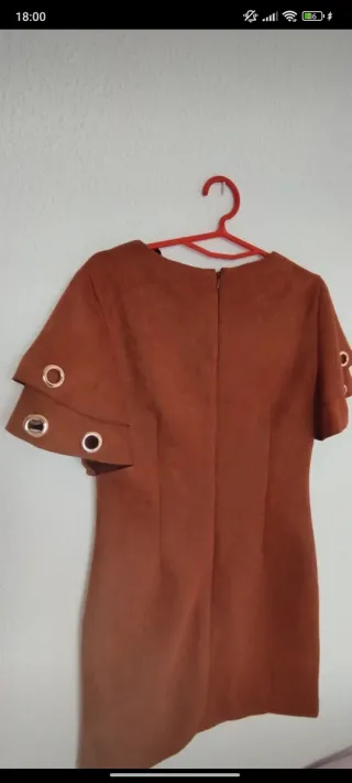 Vestido marrón aterciopelado mujer marrón fiesta