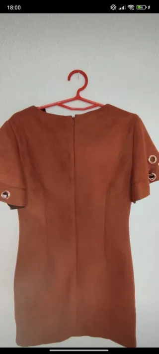 Vestido marrón aterciopelado mujer marrón fiesta