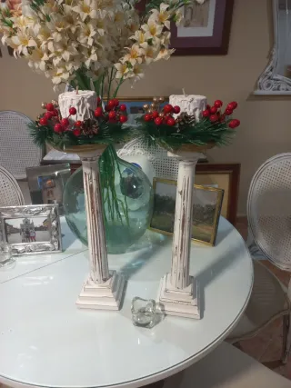 Portacandele Shabby Chic in Legno Riciclato