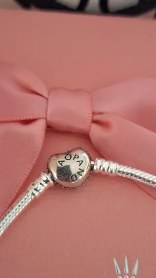 Pulsera Pandora Corazón Pavé Talla 19cm