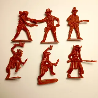 Dieci soldatini Western rossi
