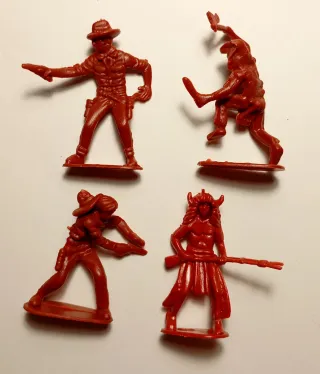 Dieci soldatini Western rossi