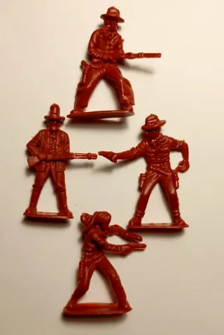 Dieci soldatini Western rossi