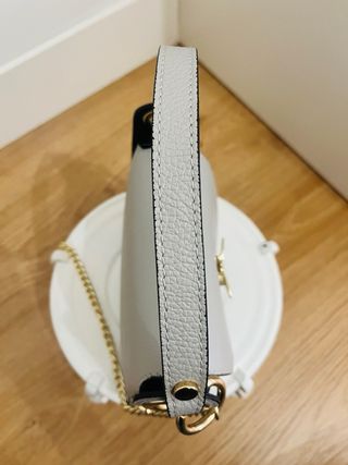 Bolso gris en piel italiana Golden Bee (abeja)