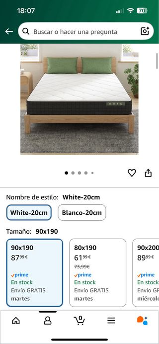 Materasso in schiuma Avenco 90x190cm spessore 20cm nuovo