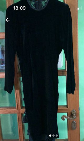 Vestito donna nero in velluto