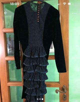 Vestito donna nero in velluto