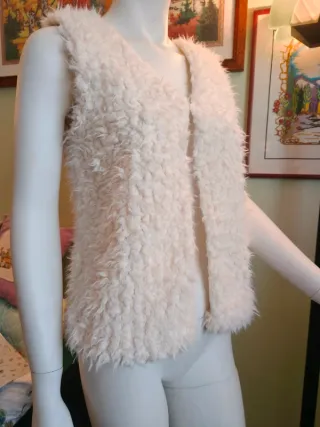 Gilet bianco pelo ecologico tg S