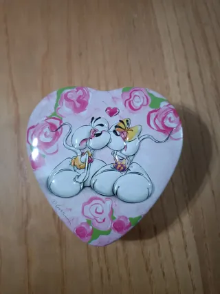 Portagioie vintage Diddl Diddlina a cuore in latta