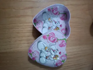 Portagioie vintage Diddl Diddlina a cuore in latta