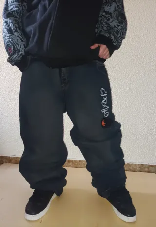 Pantalones Y2K Baggy Crema RAP