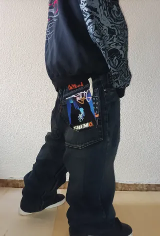 Pantalones Y2K Baggy Crema RAP