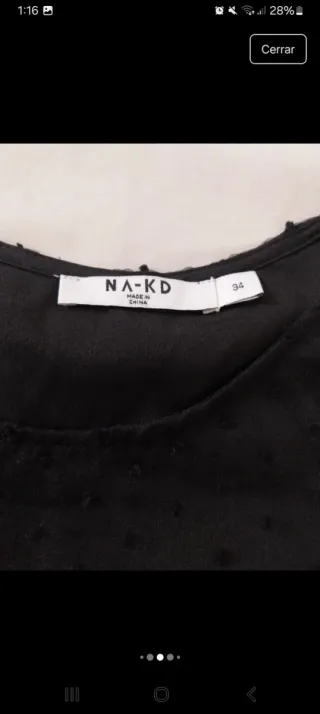 Blusa nueva negra tul talla 36