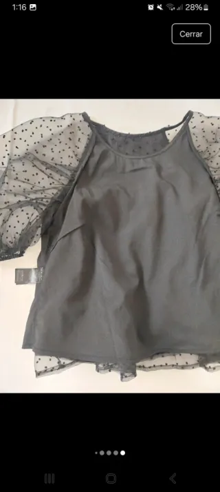 Blusa nueva negra tul talla 36