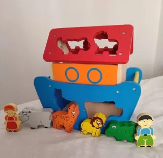 Juego de madera barco educativo