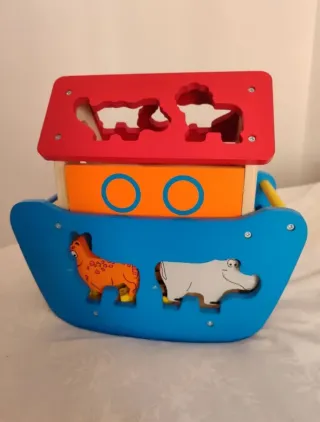 Juego de madera barco educativo