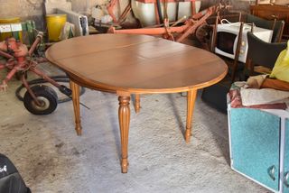 Mesa redonda extensible de madera