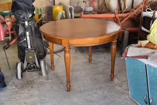 Mesa redonda extensible de madera