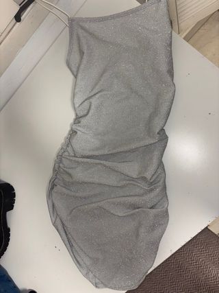 Vestido Shein Brillo Plateado Talla XXS