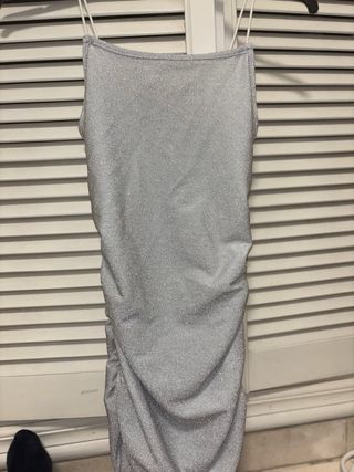 Vestido Shein Brillo Plateado Talla XXS