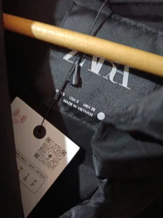 Chaleco Zara Negro oversize talla SM