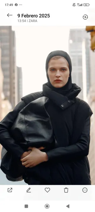 Chaleco Zara Negro oversize talla SM