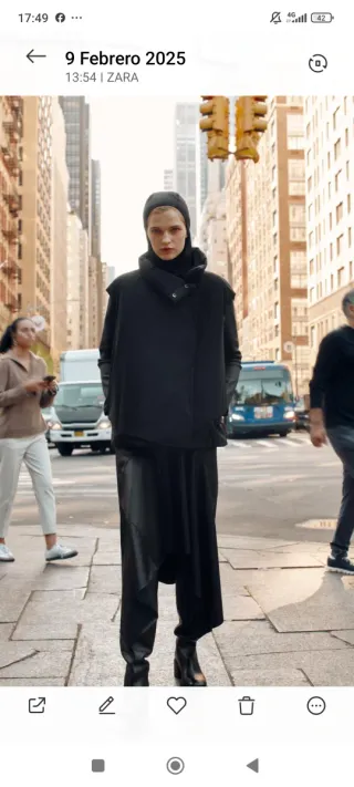 Chaleco Zara Negro oversize talla SM