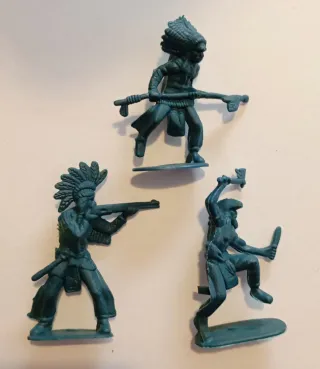 6 Soldatini Guerrieri Indiani Verdi