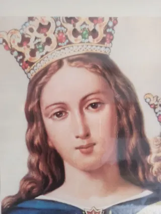 Quadro Vergine e Bambino con Cornice in Legno