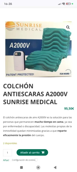Materasso antidecubito Sunrise Medical A2000V