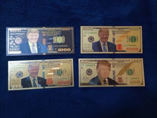 SERIE TRUMP U.S.A. 4 PZ LAMINA D'ORO COLORATA