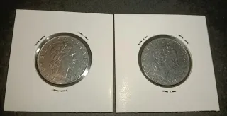 2 Monete Italia 50 Lire 1955 1956