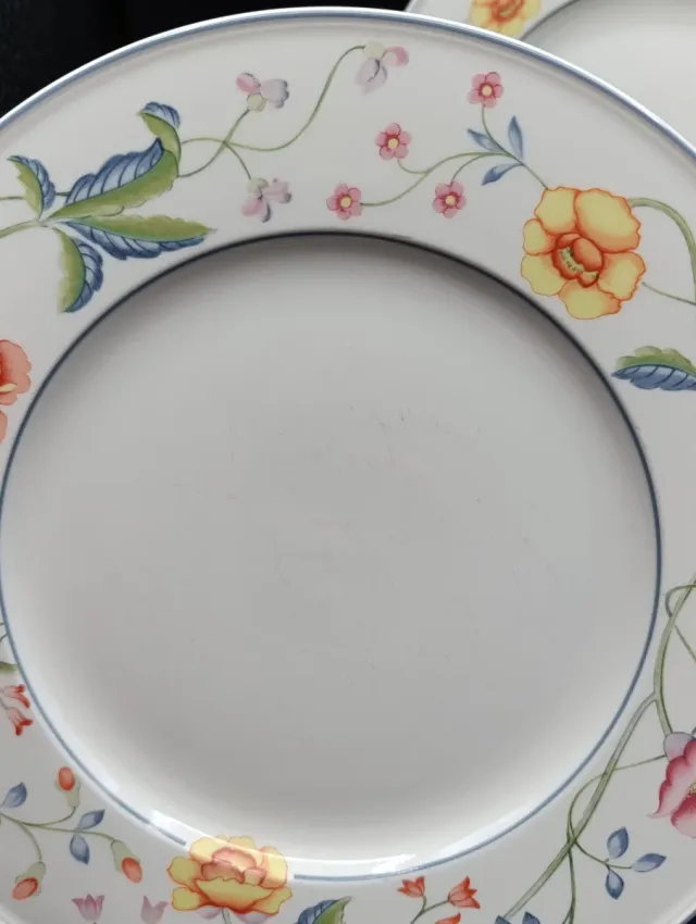 Set di 6 piatti in porcellana tedesca Villeroy & Boch con delicato design floreale