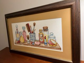 Quadro punto croce bagno