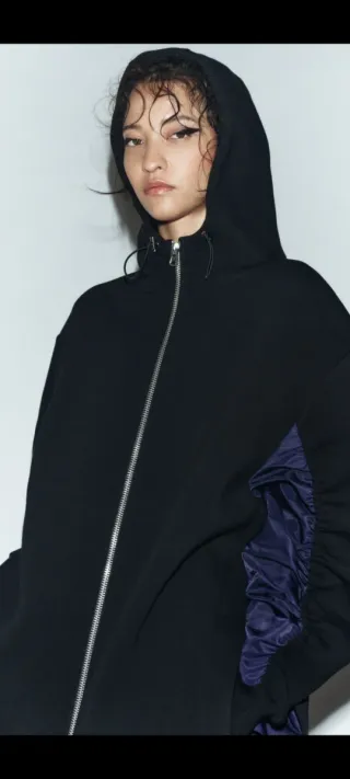 Sudadera Zara Mujer Negra