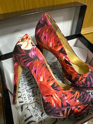 Zapatos de tacón Blue estampado floral