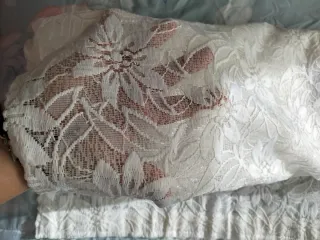 Cortinas blancas con flores (3 piezas)