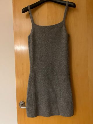 Vestido tirante punto gris Zara nuevo